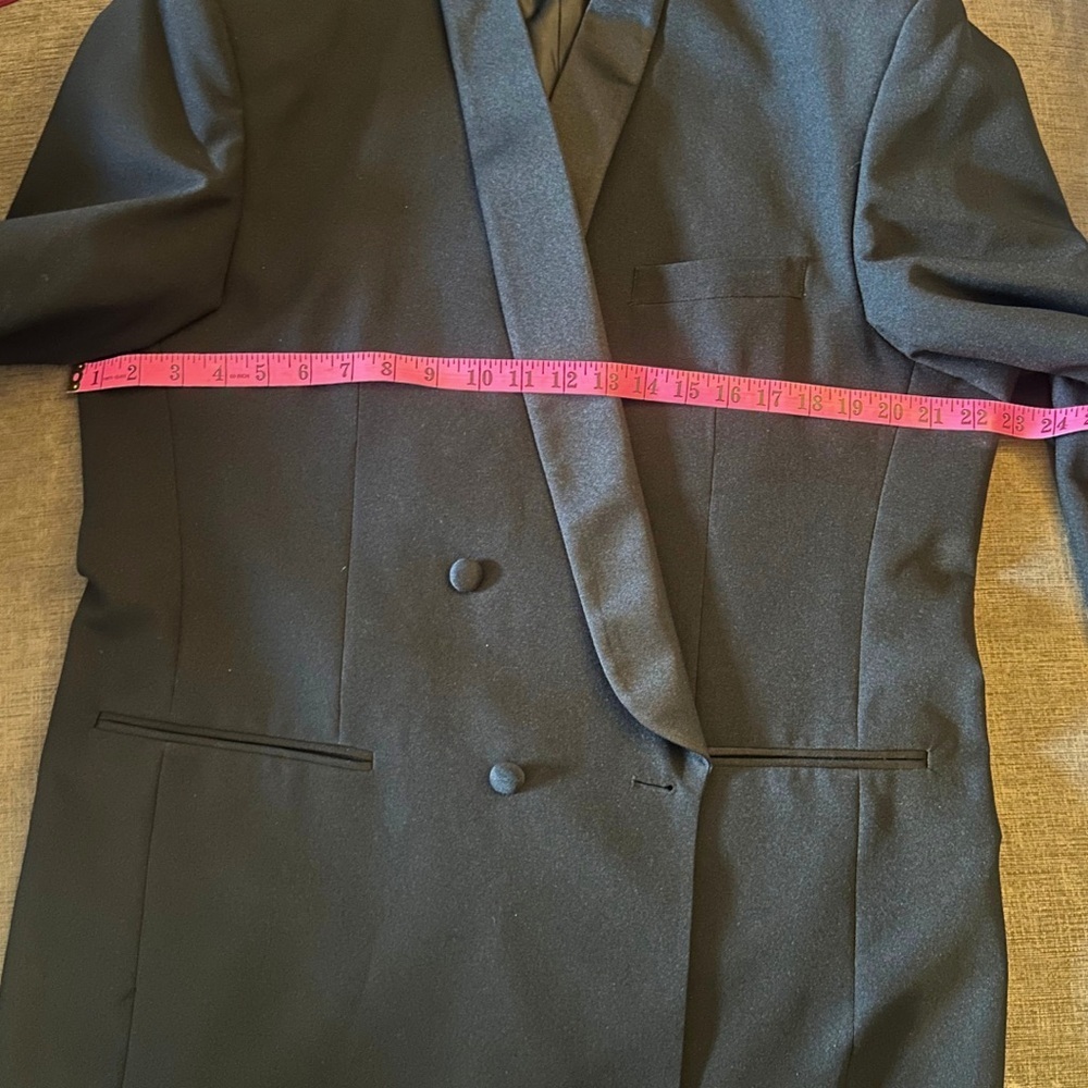 NOIR Black Tuxedo Jacket & Vest Set – Formal Holiday, Gala, Wedding Ready Suit - Picture 6 of 12